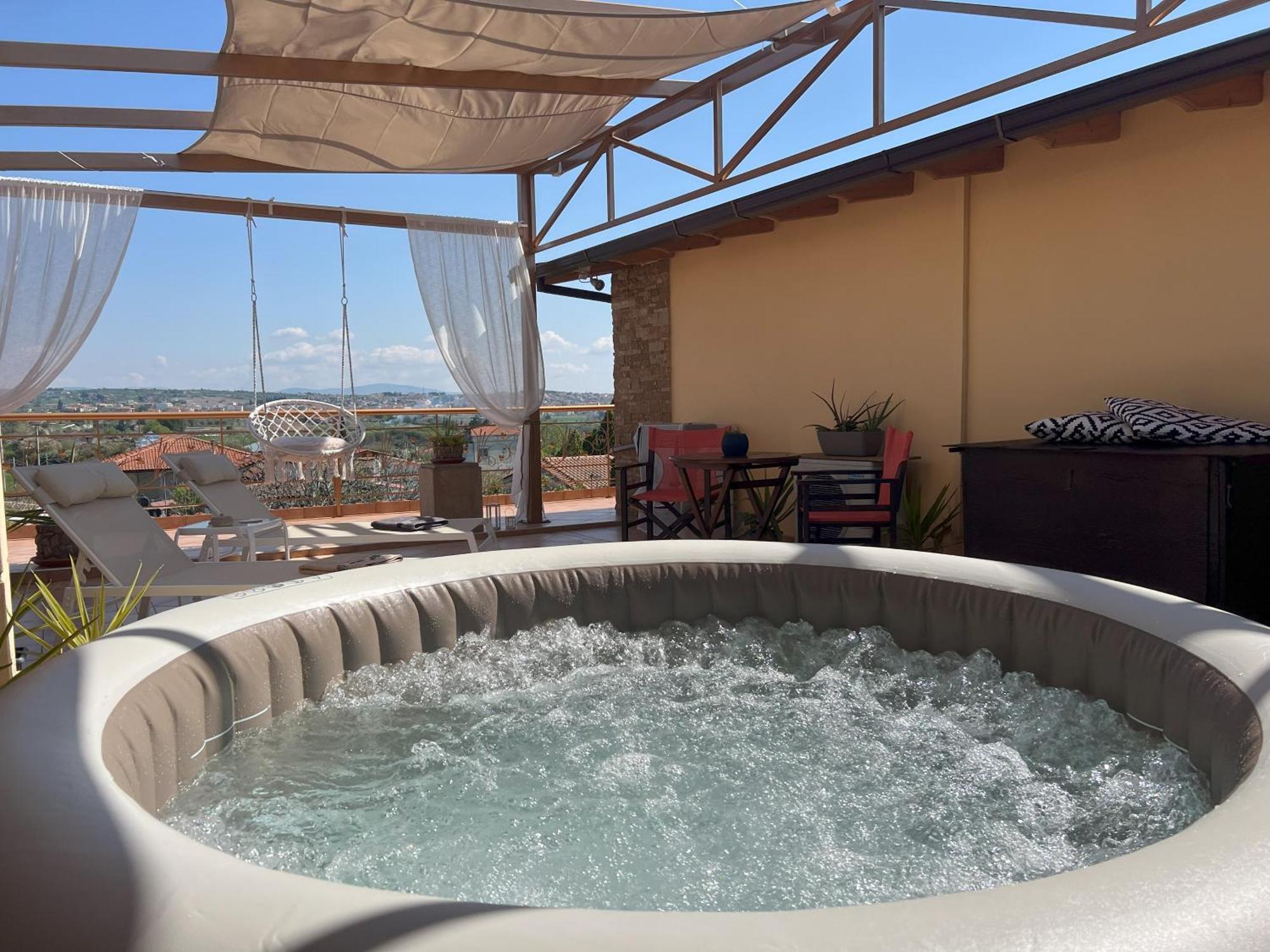 Doormat# Wait 'N Sea, Jacuzzi, Luxury Stone House Apartment Epanomi Exterior photo