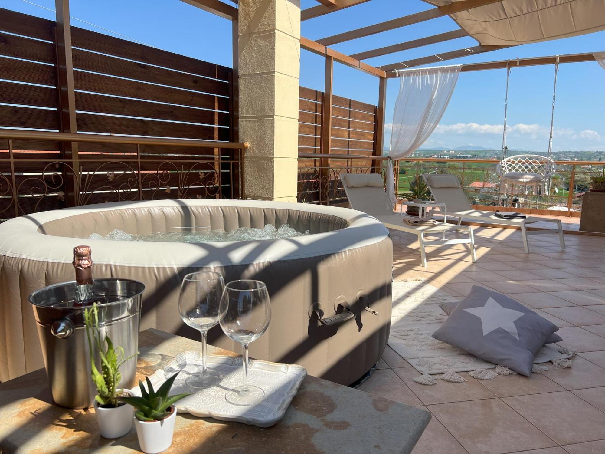 Doormat# Wait 'N Sea, Jacuzzi, Luxury Stone House Apartment Epanomi Exterior photo
